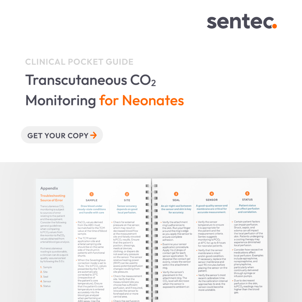 Tco2 Placement Location Transcutaneous CO2 Monitoring For Neonates Pocket Guide | Sentec