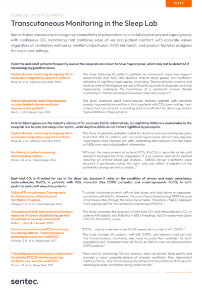 transcutaneous monitoring in the sleep lab: clinical utility and impact