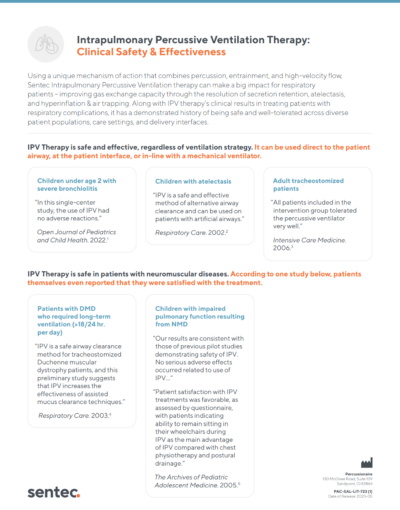 Intrapulmonary Percussive Ventilation Therapy | Clinical Safety